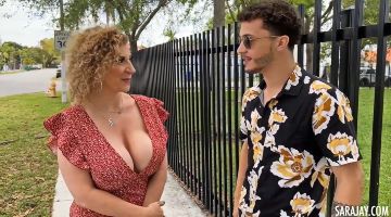 Sara Jay Picked Up by Young Guy
