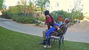 Nasty Old Bench Flasher Meets Thirsty Jogging Nymph