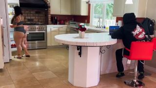 Curvy Asian MILF Caught Him Jerking Off